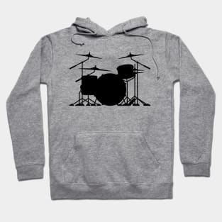 Drum set silhouette illustration Hoodie